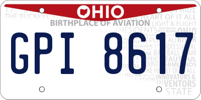 OH license plate GPI8617
