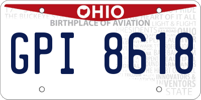 OH license plate GPI8618