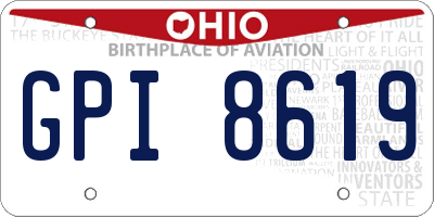 OH license plate GPI8619