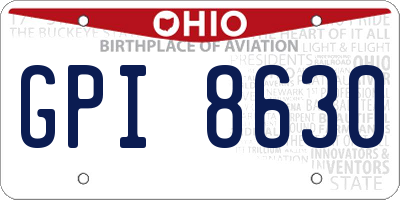 OH license plate GPI8630