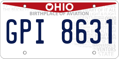 OH license plate GPI8631