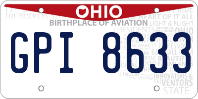 OH license plate GPI8633
