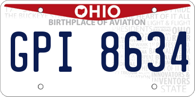 OH license plate GPI8634