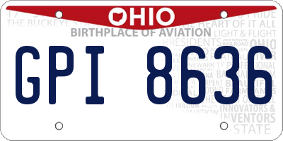 OH license plate GPI8636