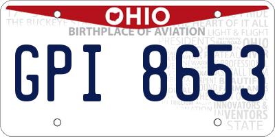 OH license plate GPI8653