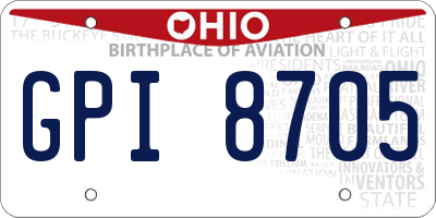 OH license plate GPI8705