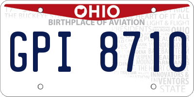 OH license plate GPI8710