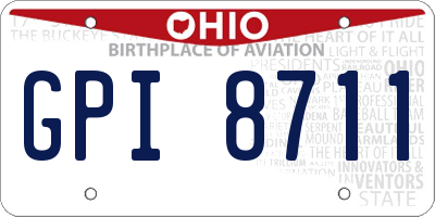 OH license plate GPI8711