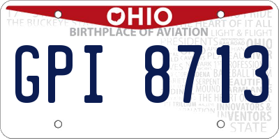 OH license plate GPI8713