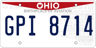 OH license plate GPI8714