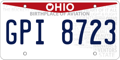 OH license plate GPI8723