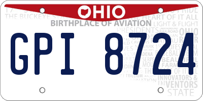 OH license plate GPI8724