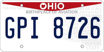 OH license plate GPI8726