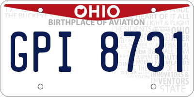 OH license plate GPI8731