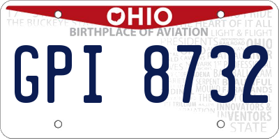 OH license plate GPI8732