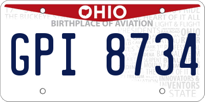OH license plate GPI8734