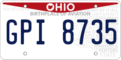 OH license plate GPI8735