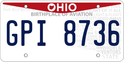 OH license plate GPI8736