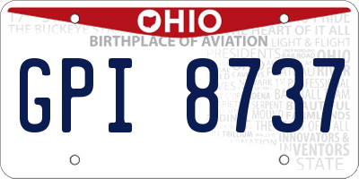 OH license plate GPI8737