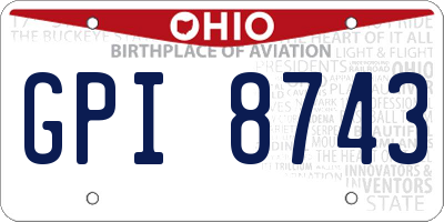 OH license plate GPI8743