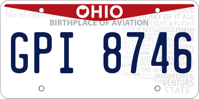 OH license plate GPI8746