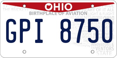 OH license plate GPI8750