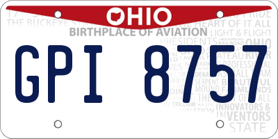 OH license plate GPI8757