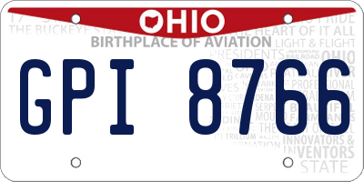 OH license plate GPI8766