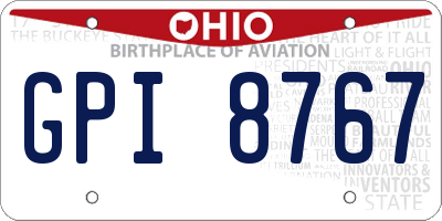 OH license plate GPI8767