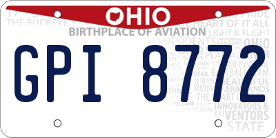 OH license plate GPI8772