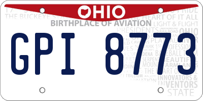 OH license plate GPI8773