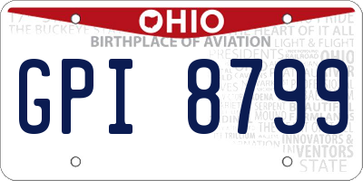 OH license plate GPI8799