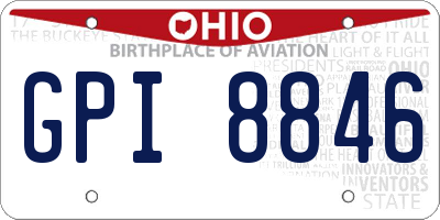 OH license plate GPI8846