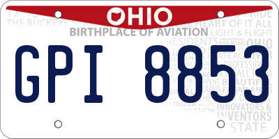 OH license plate GPI8853