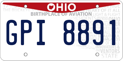 OH license plate GPI8891