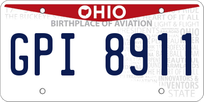 OH license plate GPI8911