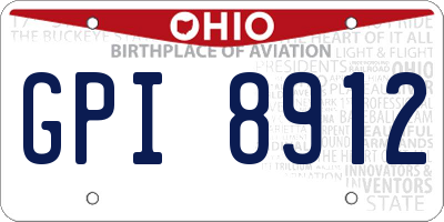 OH license plate GPI8912