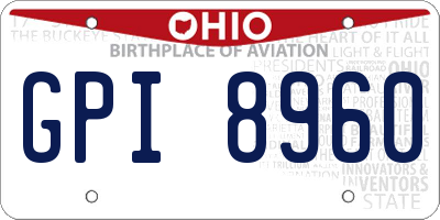 OH license plate GPI8960