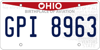 OH license plate GPI8963