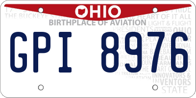 OH license plate GPI8976