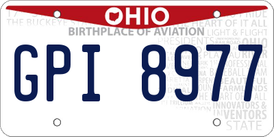 OH license plate GPI8977