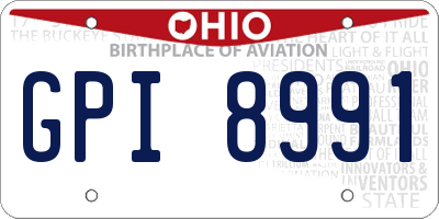 OH license plate GPI8991