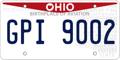 OH license plate GPI9002