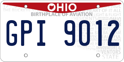 OH license plate GPI9012