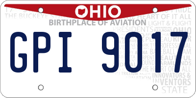 OH license plate GPI9017