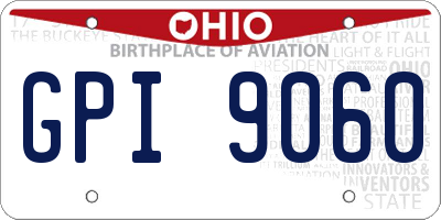 OH license plate GPI9060