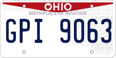 OH license plate GPI9063