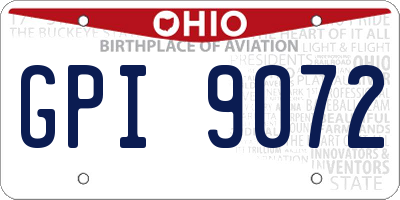 OH license plate GPI9072