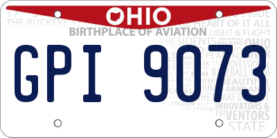 OH license plate GPI9073