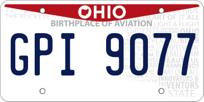 OH license plate GPI9077